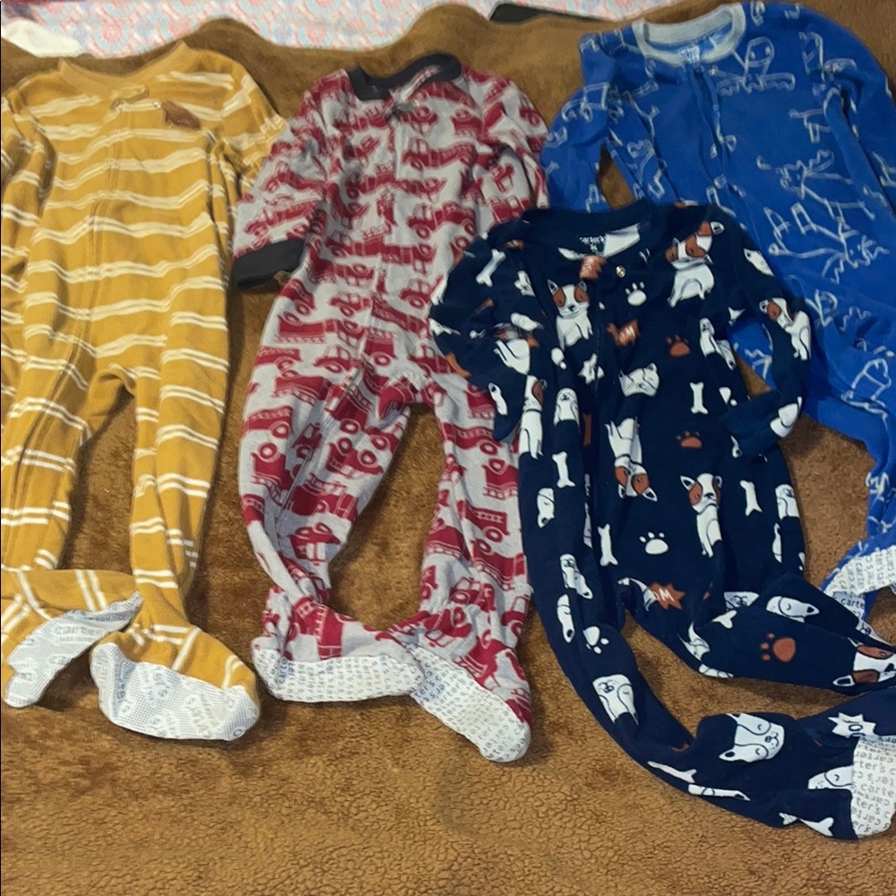 Kids One Piece Pajama Set - Blue, Red, Yellow